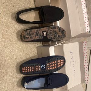 Rothy’s The Driver loafers.   Black and Navy.  Size 9.5